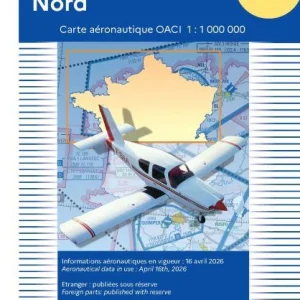 Carte VFR France Nord 2026 - SIA - (1/1 000 000)